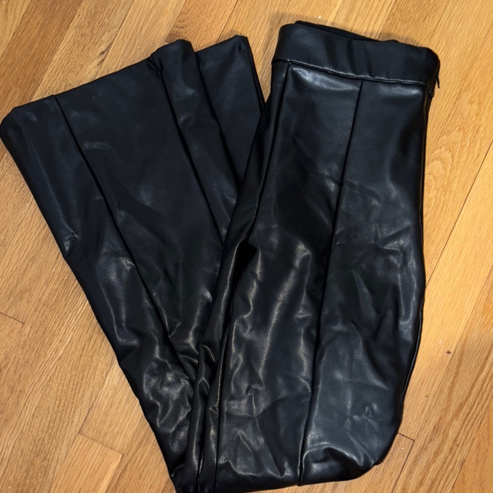 Black Faux Leather Pants